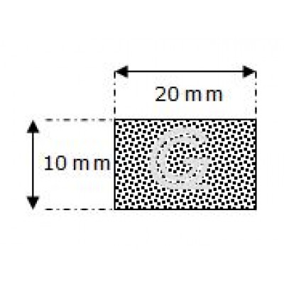 Rechthoekig mosrubber snoer | 10 x 20 mm | per meter